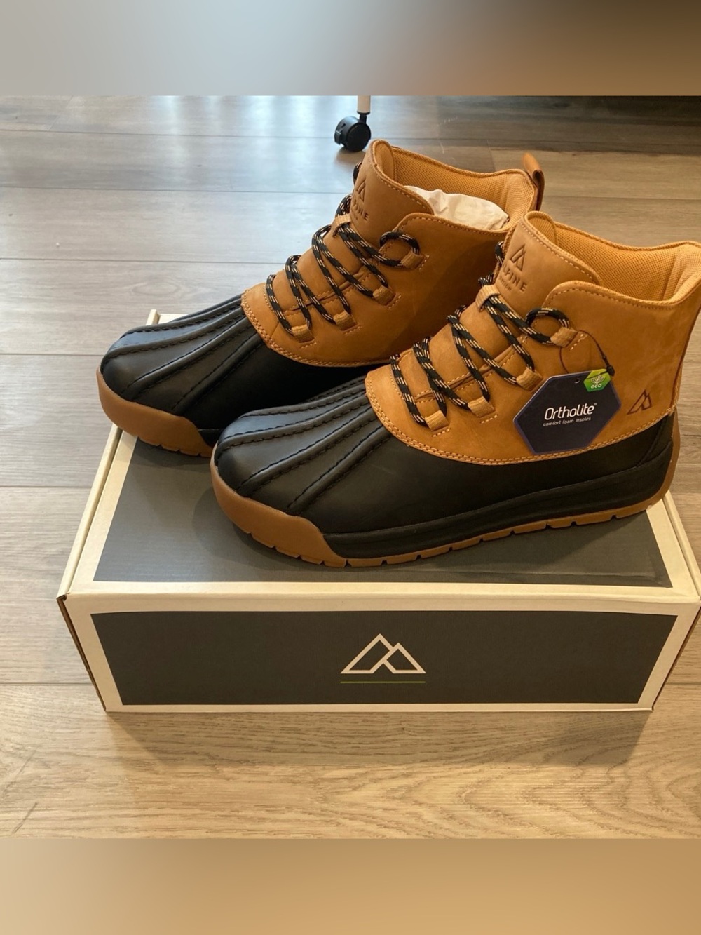 Men's Alpine Design Brown and Black Duck Boots with Ortholite Comfort